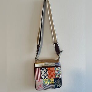 Coach Hampton Patchwork Vertical Messenger Purse